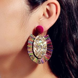 🎀 Beautiful Oval Tassel Drop Earrings 🎀